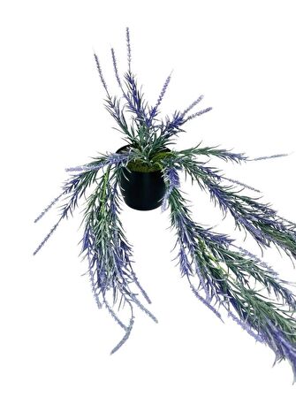 Yapay Çiçek Saksıda Sarkan Mor Lavanta Çiçeği