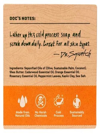 dr. squatch all natural bar soap for men with zero grit, cedar citrus 141g kalıp sabun