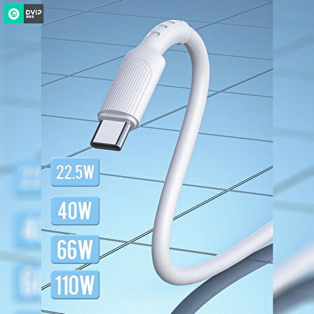 Global L14 6A 110W Fast Charging UsbA to Type-C Data ve Hızlı Şarj Kablosu 1M Beyaz