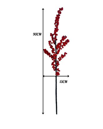 Yapay Çiçek Kokina Uzun Dal 90cm Yılbaşı Çiçeği Red Berry