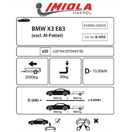 Hakpol - BMW X3 E83 2004 - 2011 Çeki Demiri