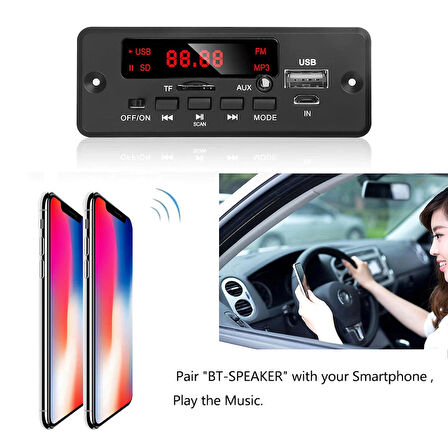 2 x 25  WATT HOPARLÖR ÇIKIŞLI FM DEKODER (Bluetooth , USB , TF kart , FM Radyo ,  MP3 Player)