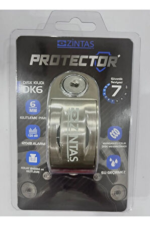Protector Disk Kilidi 6mm 120 dB Gri