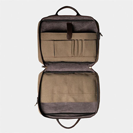 Retro Kanvas 35X23 Evrak ve Laptop Çantası 13 İnç Haki