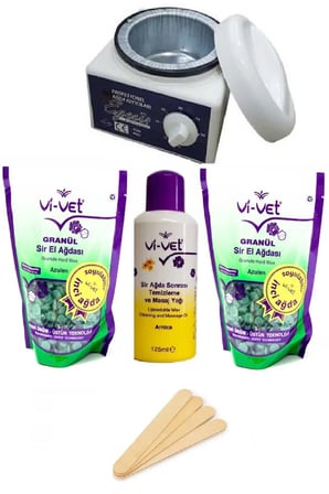 Izla Ağda Makinesi+2 Adet Yeşil Boncuk Ağda+ Ağda Yağı + Spatula
