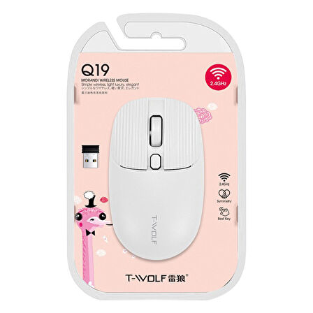 T-Wolf 1000 DPI 2.4 Ghz Kablosuz Mouse Q19 Kablosuz Bilgisayar Ofis Normal Kullanım Mouse