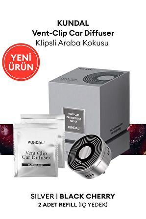 Klipsli Araba Kokusu Silver (Black Cherry) KUNDAL Vent-Clip Car Diffuser Silver