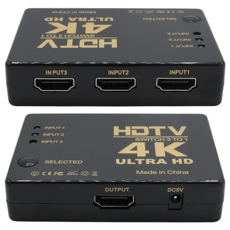 Fully G-538N 4K Ultra HD Destekli 3 Port Uzaktan Kumandalı HDMI Switch Çoğaltıcı