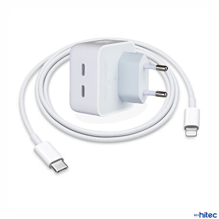 Global 35W Yeni Nesil Apple Uyumlu Çift Type-C Port Compact Çıkışlı Ev tipi Şarj Aleti Kablolu
