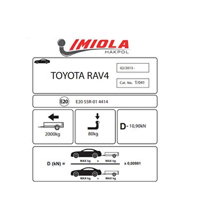 Hakpol Toyota RAV-4 02/2013-10/2018 Arası Çeki Demiri