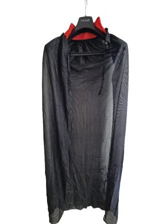 Halloween Pelerin 150cm inçe şifon yaka kırm-alt s