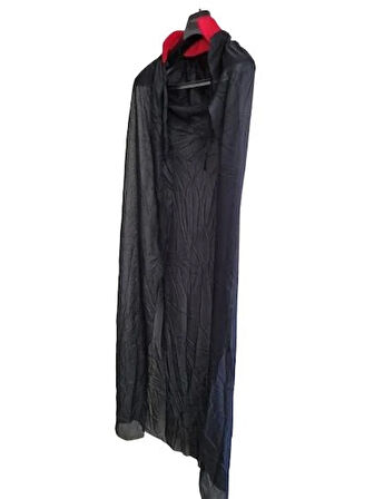 Halloween Pelerin 150cm inçe şifon yaka kırm-alt s