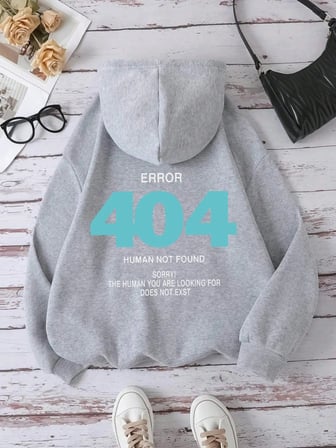Hata 404 İnsan Bulunmaz Üzgünüm! Kadın Kapşonlu Moda S-XXL Kapüşonlular Polar Yüksek Kaliteli
