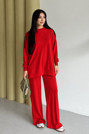 Feela Moda Kadın Oysh Modal Oversize Tesettür Tunik Takım 2020
