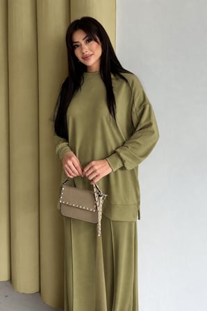 Feela Moda Kadın Oysh Modal Oversize Tesettür Tunik Takım 2020