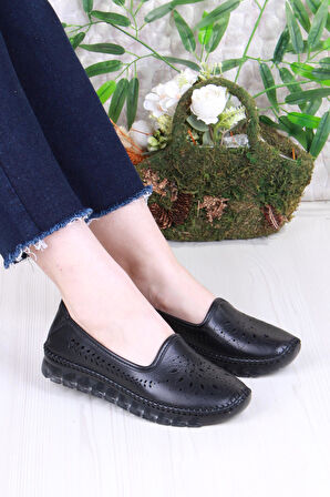 Mehmet Mete 0001-L Anatomik Yumuşak Lazer Baskılı Hakiki Deri Kadın Ayakkabı