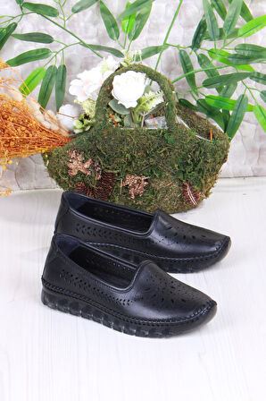 Mehmet Mete 0001-L Anatomik Yumuşak Lazer Baskılı Hakiki Deri Kadın Ayakkabı