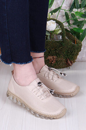 Mehmet Mete 0003-B Anatomik Rahat Yumuşak Hakiki Deri Kadın Ayakkabı