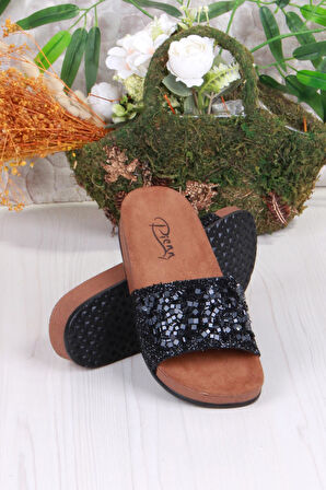 Fort 01203 Pienn Anatomik Esnek Rahat Taşlı Boncuklu Kadın Terlik