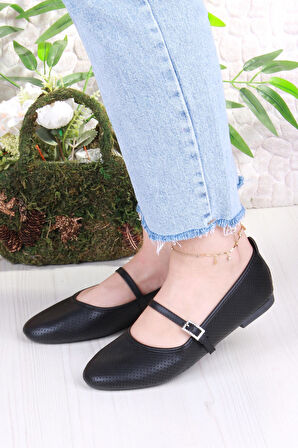 Fort 01-512 Soft Toka Detaylı Şık Ev İş Ofis Rahat Günlük Ayakkabı Kadın Babet