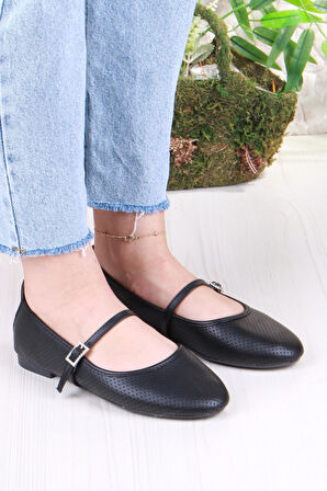 Fort 01-512 Soft Toka Detaylı Şık Ev İş Ofis Rahat Günlük Ayakkabı Kadın Babet