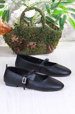 Fort 01-512 Soft Toka Detaylı Şık Ev İş Ofis Rahat Günlük Ayakkabı Kadın Babet