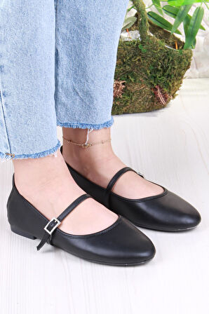 Fort 01-635 Soft Toka Detaylı Şık Ev İş Ofis Rahat Günlük Ayakkabı Kadın Babet