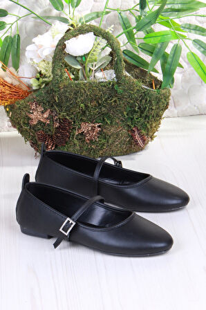 Fort 01-635 Soft Toka Detaylı Şık Ev İş Ofis Rahat Günlük Ayakkabı Kadın Babet