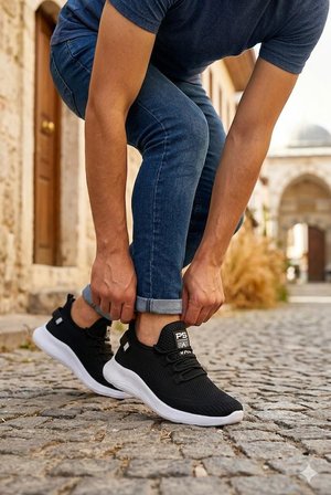 Fort 0062 Pasomia Rahat Hafif Anatomik Triko Bağcıksız Sneaker Spor Ayakkabı