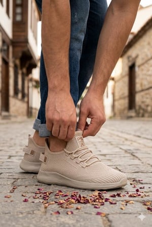 Fort 0062 Pasomia Rahat Hafif Anatomik Triko Bağcıksız Sneaker Spor Ayakkabı