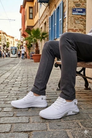 Fort 0062 Pasomia Rahat Hafif Anatomik Triko Bağcıksız Sneaker Spor Ayakkabı