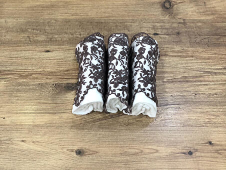 3 Lü Royam %100 Pamuk Kadife Güpürlü Mutfak Havlusu 30 x 50