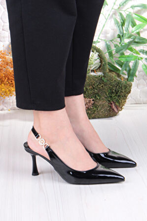 Fort 129-1122 Fls Rugan Önü Kapalı Arkası Açık Topuklu Kadın Ayakkabı