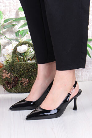 Fort 129-1122 Fls Rugan Önü Kapalı Arkası Açık Topuklu Kadın Ayakkabı