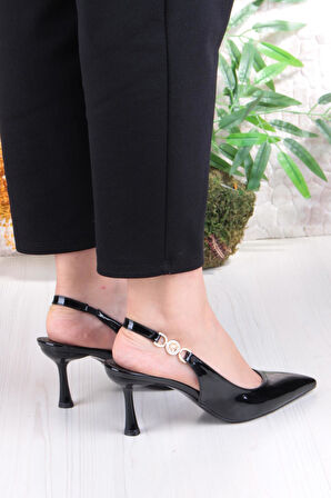 Fort 129-1122 Fls Rugan Önü Kapalı Arkası Açık Topuklu Kadın Ayakkabı