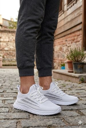 Fort 0130 Awidox Rahat Hafif Anatomik Fileli Bağcıksız Sneaker Spor Ayakkabı