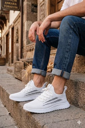Fort 0130 Awidox Rahat Hafif Anatomik Fileli Bağcıksız Sneaker Spor Ayakkabı