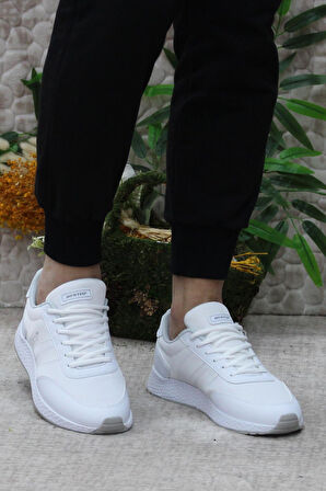 Fort 0244 Beyaz Rahat Esnek Sneaker Erkek Spor Ayakkabı