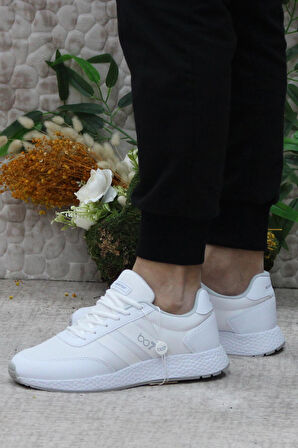 Fort 0244 Beyaz Rahat Esnek Sneaker Erkek Spor Ayakkabı