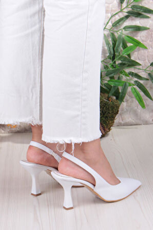 Fort 35809 Ceyn Cilt Önü Kapalı Arkası Açık Topuklu Kadın Ayakkabı