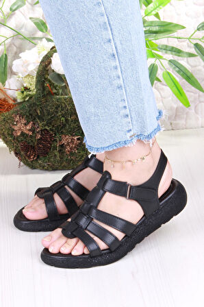 Fort 35904 Mavişim Rahat Esnek Çırt Bağlamalı Kadın Sandalet