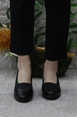 Fort Nfx 42011 Siyah Hafif Rahat Dolgu Taban Şık Kadın Günlük Ayakkabı