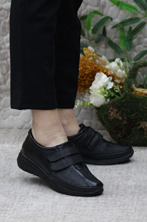 Fort Gnd 42213 Siyah Cırtlı Hafif Rahat Esnek Taban Kadın Günlük Ayakkabı