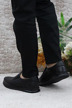 Mehmet Mete 42220 Siyah Yumuşak Esnek Hakiki Deri Erkek Ayakkabı