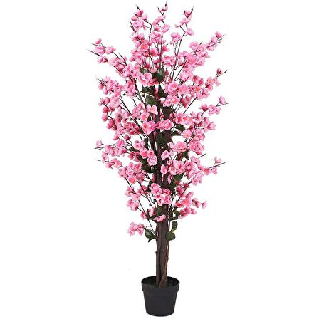 Yapay Ağaç Pembe Japon Kiraz Çiçeği Bahardalı Ağacı Sakura Çiçeği Çalılı 150cm
