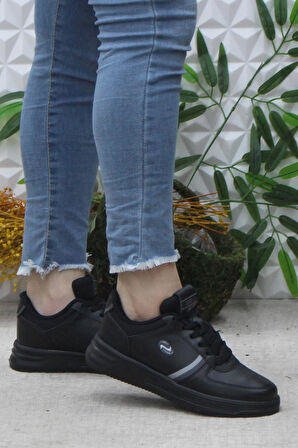 Fort Row Luna Siyah Rahat Hafif Sneaker Kadın Spor Ayakkabı