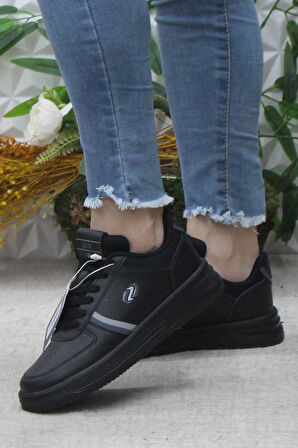 Fort Row Luna Siyah Rahat Hafif Sneaker Kadın Spor Ayakkabı