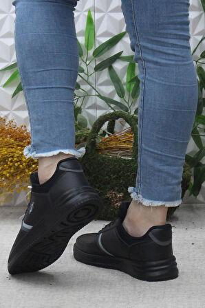 Fort Row Luna Siyah Rahat Hafif Sneaker Kadın Spor Ayakkabı