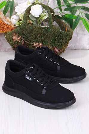 Fort Dakırs 2038 Siyah Hafif Rahat Keten Sneaker Erkek Ayakkabı