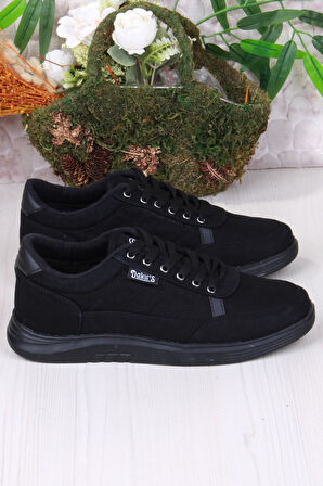 Fort Dakırs 2038 Siyah Hafif Rahat Keten Sneaker Erkek Ayakkabı